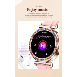 Luxury Stainless Steel Smart Watch For Women, Glamorous HD Screen, Sleep Monitor, Voice Call, Custom Dial, Sports Bracelet, Message Notification, Elegant Lady Smartwatch + Free Silicone Strap Gift