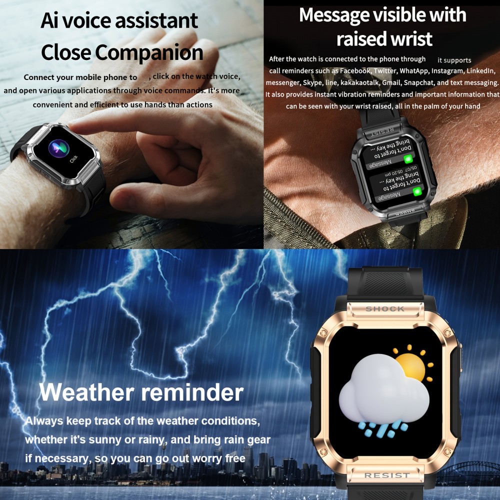 Ultimate Smartwatch - Hands-Free Wireless Calling, Advanced Multi-Sport Tracking, Smart Reminders, and Customizable Wallpaper - Compatible with iOS and Android Devices