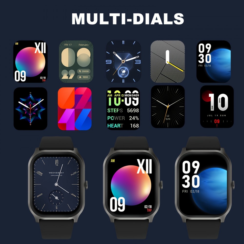 Smart Watch, Wireless Calling/Dial, For IOS/Andriod, Multi -Sport Mode, Calling Reminder And Rejection, Various APP Reminders, Sports Watches, Change Wallpaper, Activity Monitoring