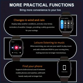 Smart Watch, Wireless Calling/Dial, For IOS/Andriod, Multi -Sport Mode, Calling Reminder And Rejection, Various APP Reminders, Sports Watches, Change Wallpaper, Activity Monitoring