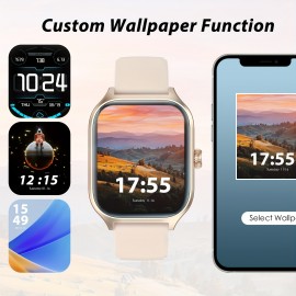 Advanced Smartwatch - Wireless Call/Dial, Multi-Sports Mode, Multiple APP Reminders, Customizable Wallpaper, Compatible with IOS and Android, Stylish Fitness Tracker for Men and Women