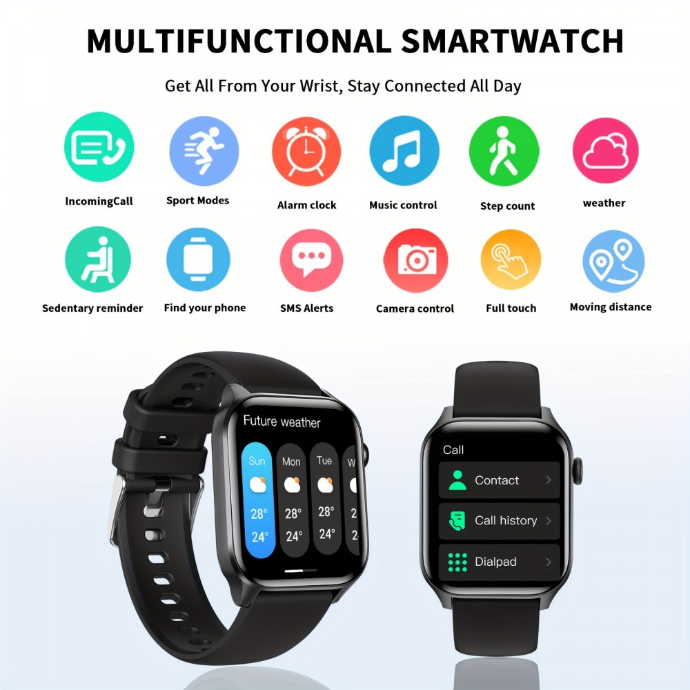 1pc Smart Watch, With Wireless Calling/Dial, Multi-Sport Modes, Various APP Reminders, Suitable For Men And Women, Sports Watches, Fitness Monitor, For IPhone And Android