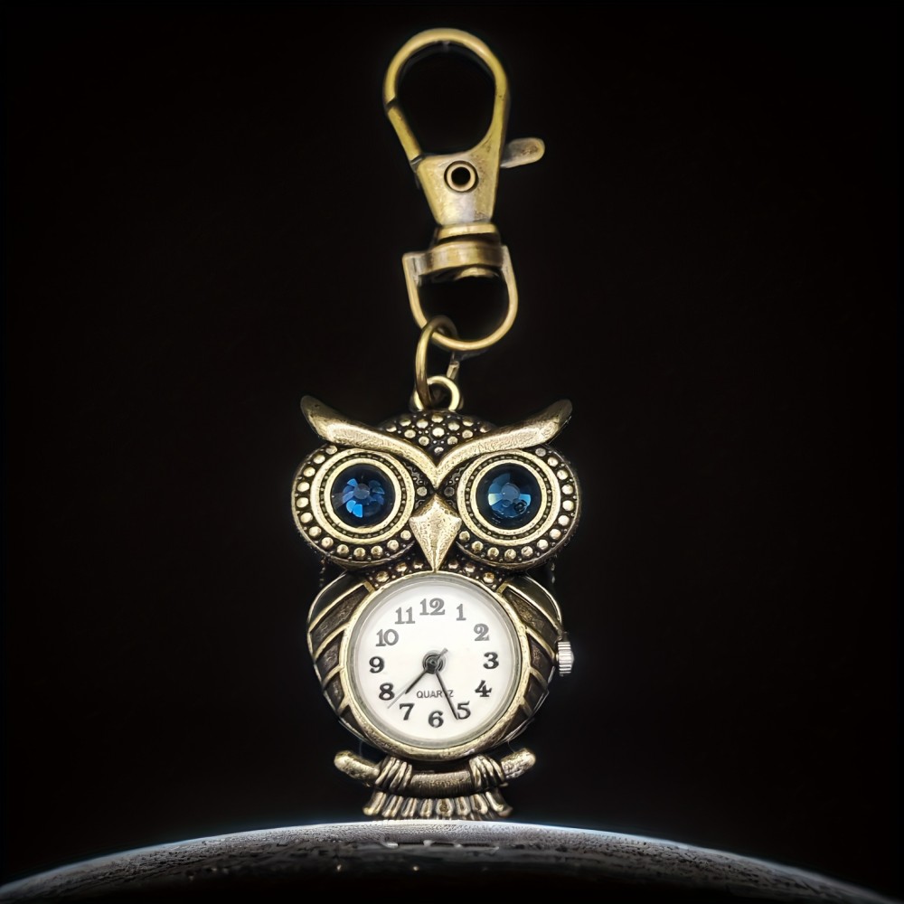 Adorable Vintage Owl Quartz Pocket Watch - Precise Timekeeping for Medical Heroes - Clip-On Brooch & Fob Watch