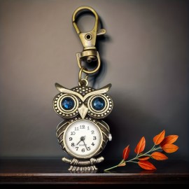 Adorable Vintage Owl Quartz Pocket Watch - Precise Timekeeping for Medical Heroes - Clip-On Brooch & Fob Watch