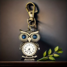 Adorable Vintage Owl Quartz Pocket Watch - Precise Timekeeping for Medical Heroes - Clip-On Brooch & Fob Watch