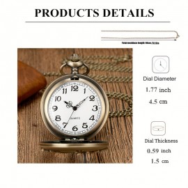 Motorcycle Quartz Pocket Watch Vintage Hollow Out Fashion Necklace Chain Watch Souvenir Gift For Motorcycle Racing Fans