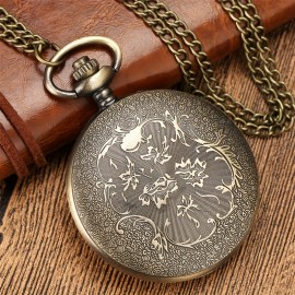 Motorcycle Quartz Pocket Watch Vintage Hollow Out Fashion Necklace Chain Watch Souvenir Gift For Motorcycle Racing Fans