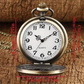 Unique Steampunk Pocket Watch - Quartz Movement, Analog Display, Vintage Design, Chain Strap, Perfect Souvenir Gift for Xmas, Birthday, Anniversary, and Collectors