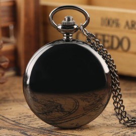 Simple Vintage Pocket Watch Round Hanging Chain Watch Quartz Watch Solid Color Alloy Pendant Bag Accessories