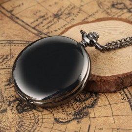 Simple Vintage Pocket Watch Round Hanging Chain Watch Quartz Watch Solid Color Alloy Pendant Bag Accessories