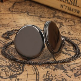 Simple Vintage Pocket Watch Round Hanging Chain Watch Quartz Watch Solid Color Alloy Pendant Bag Accessories