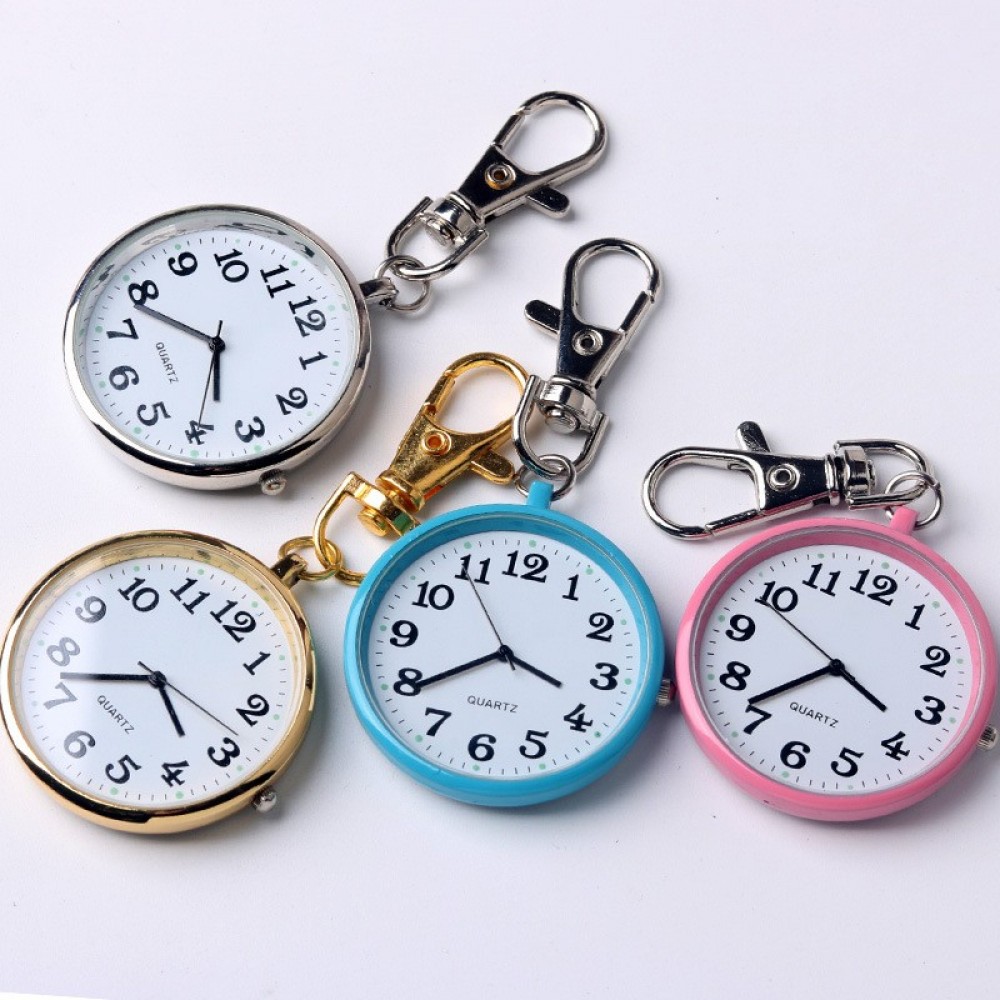 Stylish Stainless Steel Pocket Watch - Clip-On Key Ring, Backpack Belt Fob, Lapel Pin, and Key Buckle - Perfect Accessory for Men and Women, Ideal for Outdoor Activities and Daily Use