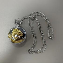 Fishing Design Round Pointer Quartz Pocket Watch Angler Necklace Chain Pocket Watch For Women Men, Gift For Father's Day