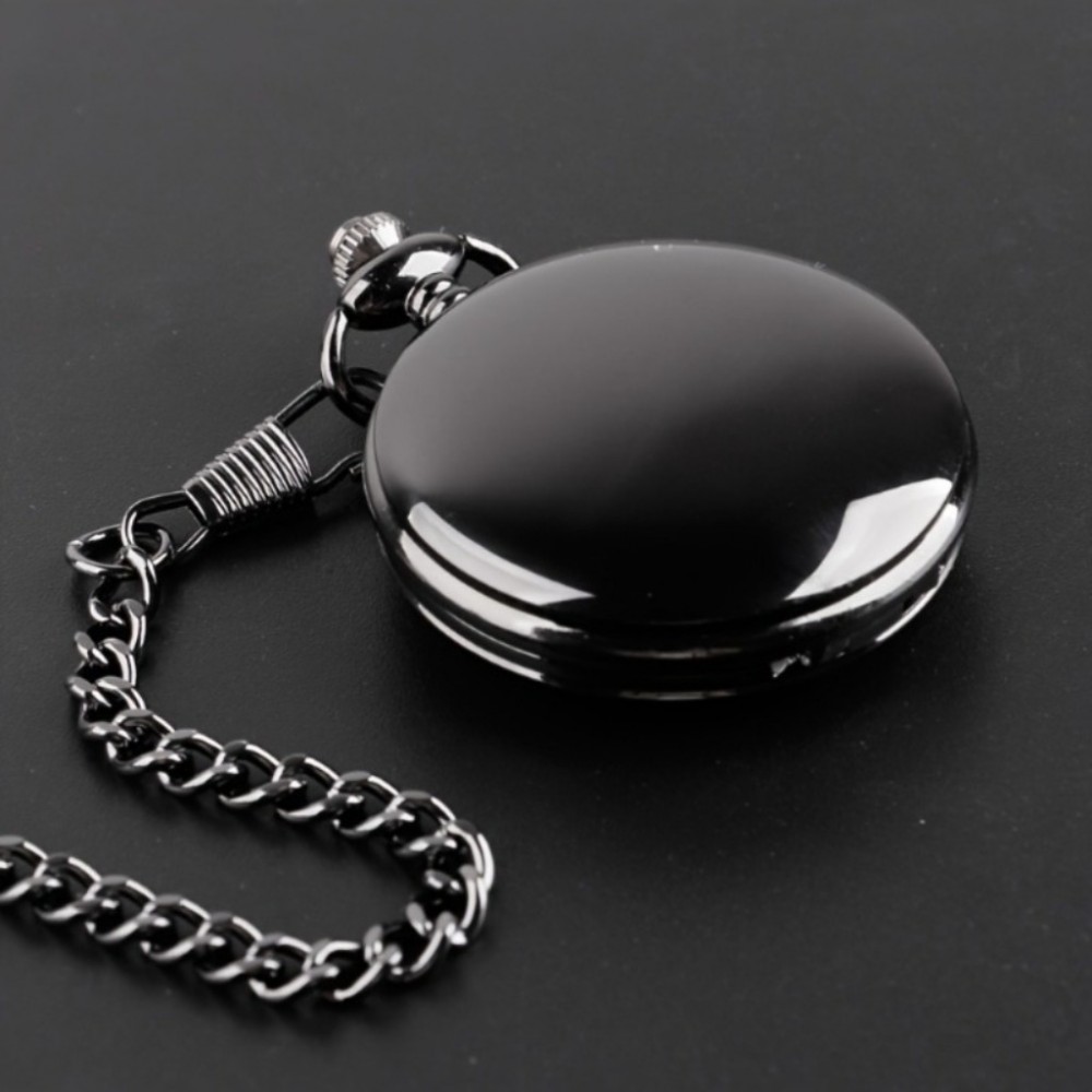 To The Father of the Bride Black Quartz Pocket Watch Durable Arabic Numerals Dial Chain Pendant Present For Christmas New Year Birthday Gift