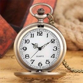 Retro Half Hunter Hollow Dragon Phoenix Design Pendant Men Women Pocket Watch Chain Fashion Cool Clock Children Gift