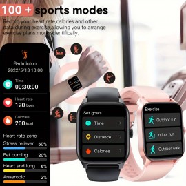 Smart Watch For Women Men, Call Functionality, Step Counter, 100+ Sports Modes, Pedometer & Alarm Compatible With IOS & Android, Ideal Gift For Couples