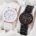 2 Pcs Lovers Quartz Watches Silicone Strap Silicone Dial Perfect Gifts For Women Men Perfect For Business, Casual, And Special Occasions