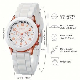 4pcs/set Fashion Unisex Silicone Strap Quartz Watch And Couple Love Heart Stainless Steel Bracelet Set