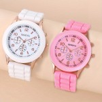 2pcs Casual Round Pointer Quartz Watch Fashion Analog Wrist Watch For Women Men Valentines Gift For Him Her