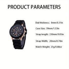 2pcs Casual Round Pointer Quartz Watch Fashion Analog Wrist Watch For Women Men Valentines Gift For Him Her