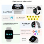 Original Smart Watch For Men Women ( Answer/Make Call ), With Calorie Tracker, Pedometer, 100+Sport Modes, Music Control, Voice Control Colorful Smart Band Bracelet For IOS & Android