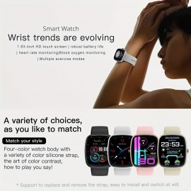 Original Smart Watch For Men Women ( Answer/Make Call ), With Calorie Tracker, Pedometer, 100+Sport Modes, Music Control, Voice Control Colorful Smart Band Bracelet For IOS & Android