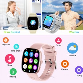 Original Smart Watch For Men Women ( Answer/Make Call ), With Calorie Tracker, Pedometer, 100+Sport Modes, Music Control, Voice Control Colorful Smart Band Bracelet For IOS & Android