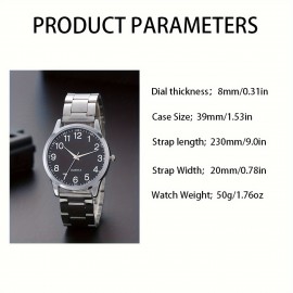 1/2pcs/set Couple's Quartz Watch Business Leisure Analog Steel Band Wrist Watch Valentine's Day Gift For Women Men