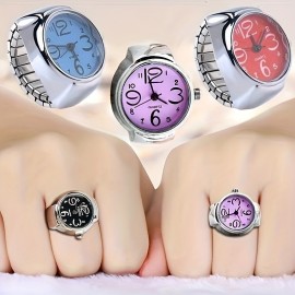 Y2K Punk Fashion Quartz Ring Watch Cool Stretchy Finger Watch For Women Men Valentines Gift For Him Her