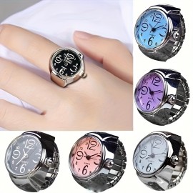 Y2K Punk Fashion Quartz Ring Watch Cool Stretchy Finger Watch For Women Men Valentines Gift For Him Her