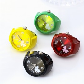 Colorful Three-leaf Clover Ring Watch Stylish And Trendy Simple With Multiple Colors For Men And Women