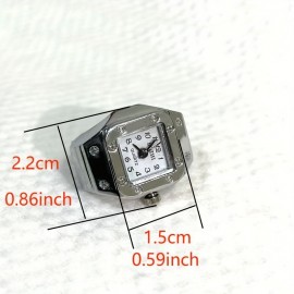 Square Mini Finger Ring Watch Punk Simple Quartz Watch Trendy Couple Finger Ring Watches Accessories