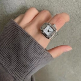 Square Mini Finger Ring Watch Punk Simple Quartz Watch Trendy Couple Finger Ring Watches Accessories