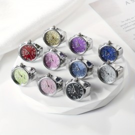 Simple Digital Glitter Ring Watch Fashionable Silver Finger Watch For Men And Women Assorted Colors