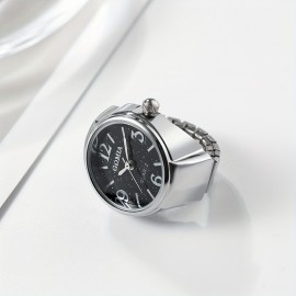 Simple Digital Glitter Ring Watch Fashionable Silver Finger Watch For Men And Women Assorted Colors