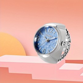 Simple Digital Glitter Ring Watch Fashionable Silver Finger Watch For Men And Women Assorted Colors