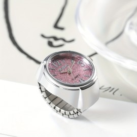 Simple Digital Glitter Ring Watch Fashionable Silver Finger Watch For Men And Women Assorted Colors