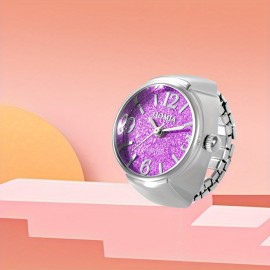 Simple Digital Glitter Ring Watch Fashionable Silver Finger Watch For Men And Women Assorted Colors