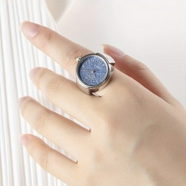 Simple Digital Glitter Ring Watch Fashionable Silver Finger Watch For Men And Women Assorted Colors