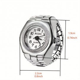 Casual Vintage Finger Ring Watch Bracelet Strap Round Quartz Watch Stylish Couple Dress Watch