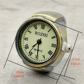 Vintage Mini Finger Ring Watch Roman Numeral Punk Quartz Watch Trendy Couple Finger Ring Watches Accessories