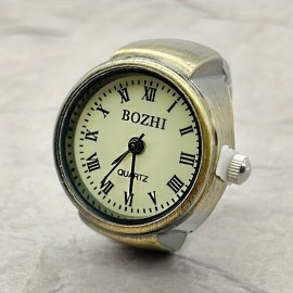 Vintage Mini Finger Ring Watch Roman Numeral Punk Quartz Watch Trendy Couple Finger Ring Watches Accessories