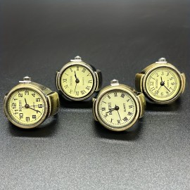 Vintage Mini Finger Ring Watch Roman Numeral Punk Quartz Watch Trendy Couple Finger Ring Watches Accessories