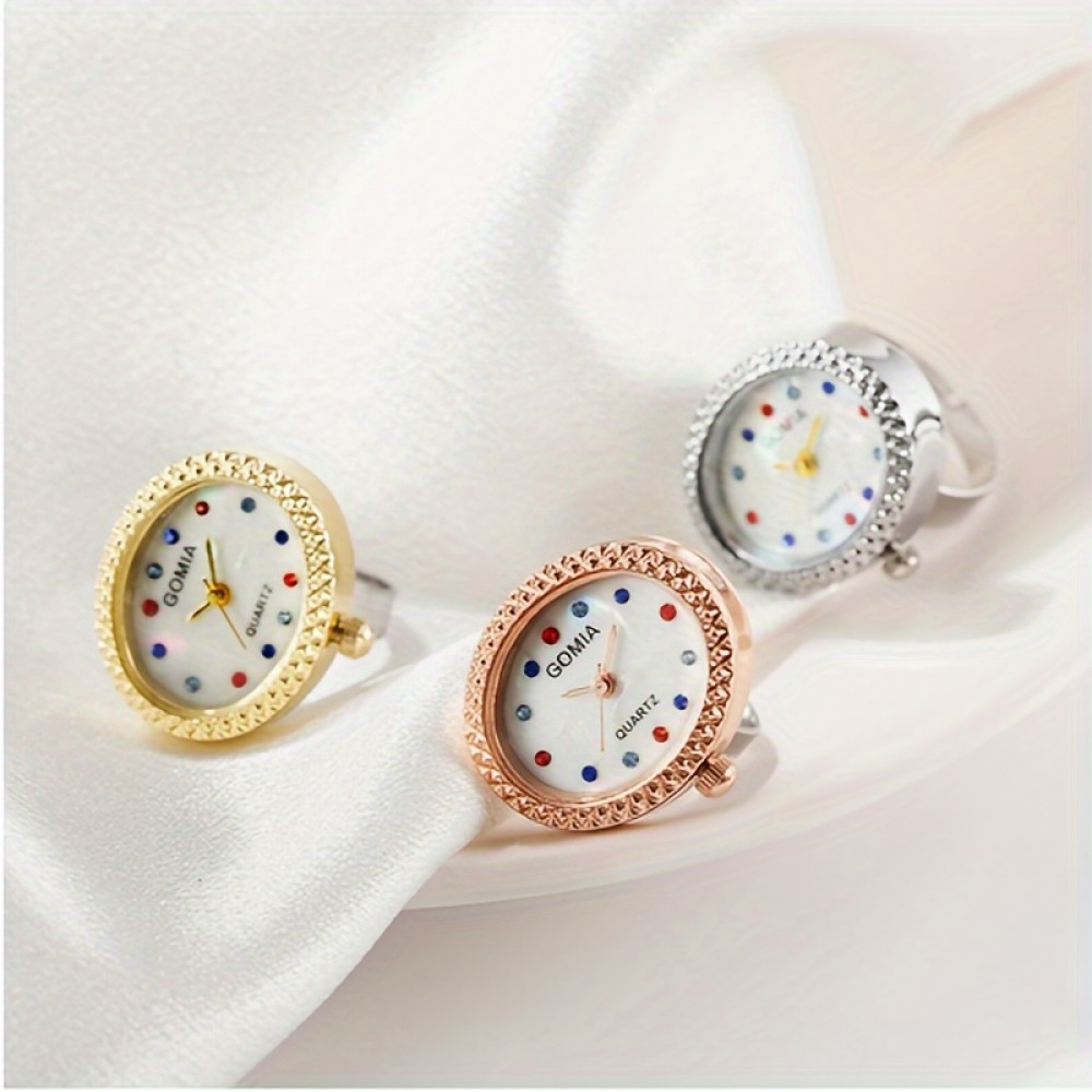 Waterproof Finger Ring Watches Fashionable Delicate Timepiece Exquisite Dainty Expert Quartz Movement