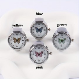 Fashionable Butterfly Ring Watches Alloy Strap Alloy Pointer Elegant Perfect Gifts For Her