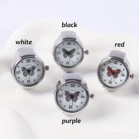 Fashionable Butterfly Ring Watches Alloy Strap Alloy Pointer Elegant Perfect Gifts For Her