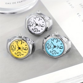 Chic 3pcs Set Women's Ring Watches - Vintage-Inspired Alloy Quartz Timepieces, Fashionable & Waterproof