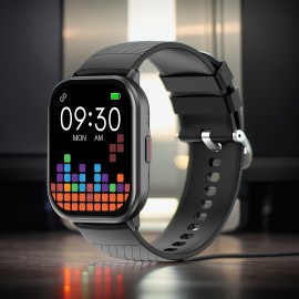 Black silicone watch