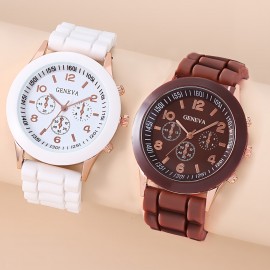 White And Brown Couple Watch