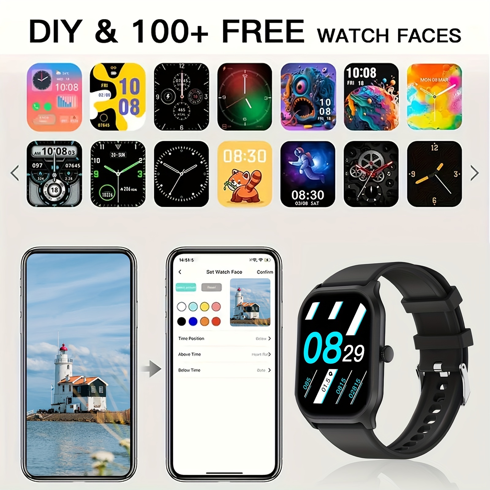 smart watch wireless calling dial multi sport mode calling reminder and rejection sms reminder sports watches change wallpaper sports monitoring for ios andriod details 0